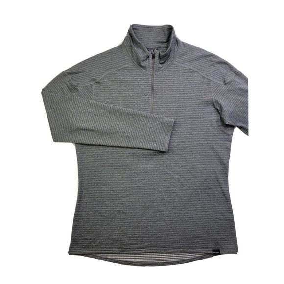 Patagonia Men's L Gray Pullover High Neck 1/4 Zip Vented Base Layer Hiking LS - Picture 1 of 9